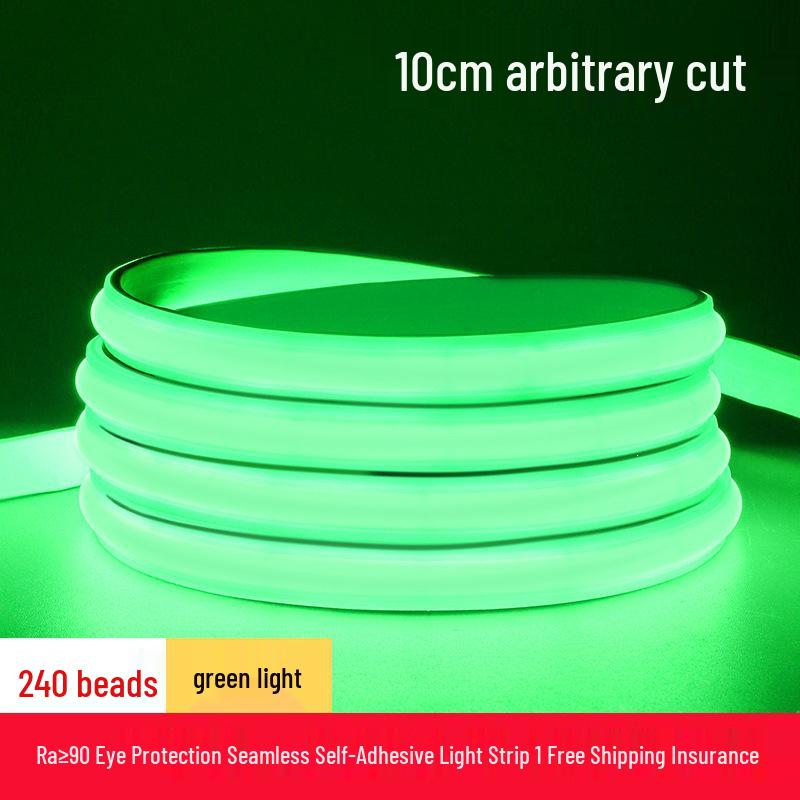 High Voltage 220V COB LED Strip Light: Super Bright, Waterproof, Self-Adhesive, Silicone-Coated for Home & Outdoor Use