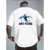 Men's Ski-Themed T-Shirt - Short Sleeve Round Neck Print - Summer Casual Wear & Ski Resort Apparel - Machine Washable (Regular Fit)