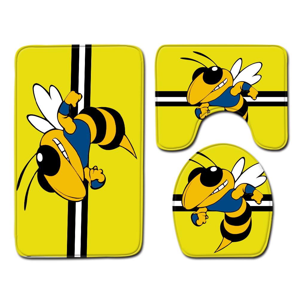 Animation Bathroom Floor Mat Three-Piece Bathroom Carpet Toilet Mat Set Door Mat Bathroom Non-Slip Mat