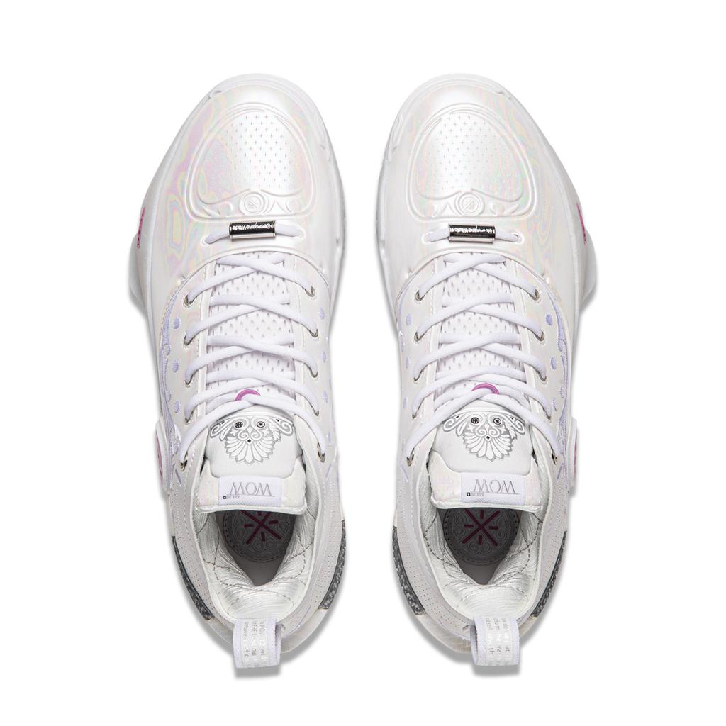 Li Ning WOW12 Basketballschuhe Herren Mittelhoch Standard Weiß ABAV013-21