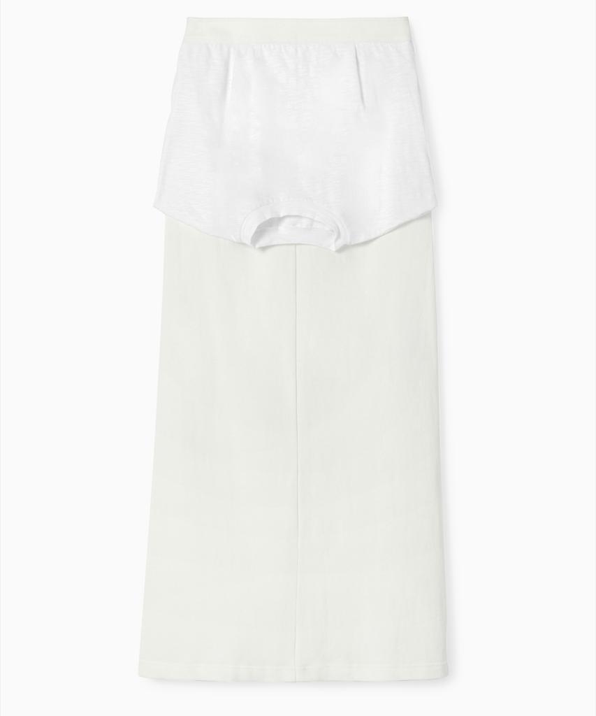 Sio T Layered Long Slit Skirt Ivory