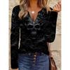 Elegant Casual Comfortable Style Painting Skull Element Printed Pattern Code Women's Round Neck Zipper Long Sleeves