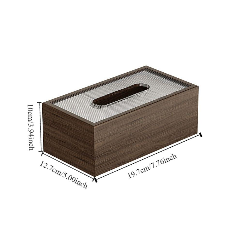 Rectangle Walnut Wood Grain Tissue Box Elegant Napkin Holder Wood Draw Paper Box  Restaurants