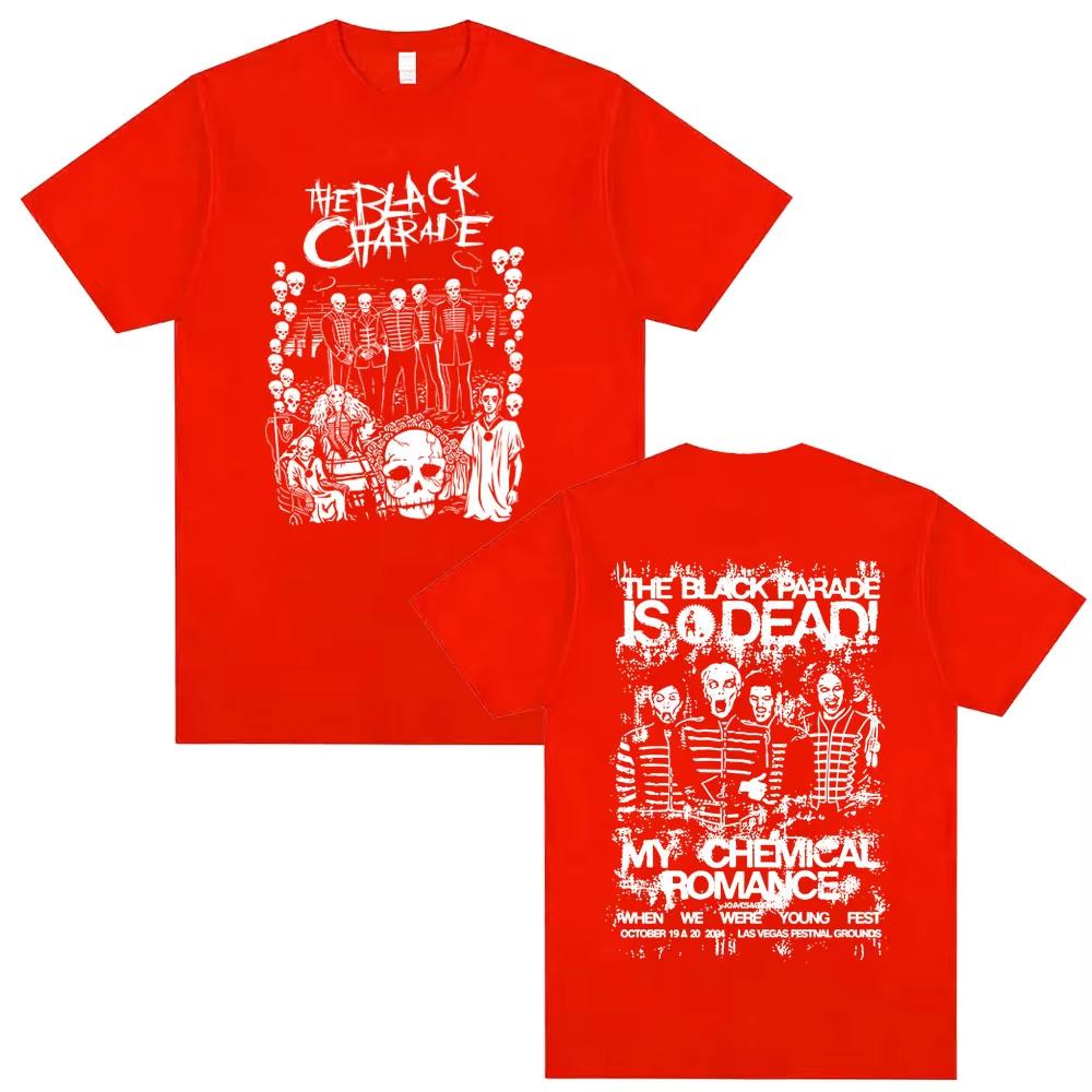 My Chemical Romance Punk Band T-shirt The Black Parade Graphic Streetwear Summer Men Women Rock Emo Oversized Crewneck T Shirts