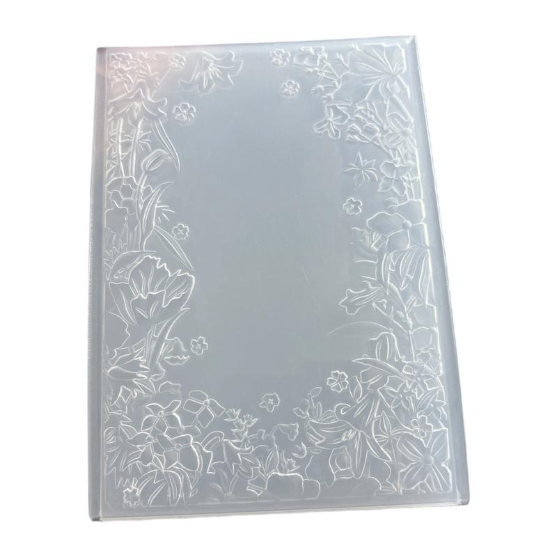 Flower Texture Embossing Template for Scrapbooking Card Making ABS Plastic Embossing Folder for Journals Envelopes
