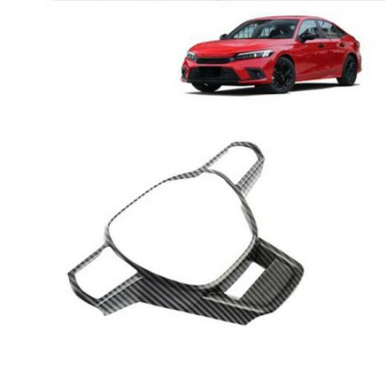 For Honda Civic 2022 11th Carbon Fiber Inner Steering Wheel Decor Cover Trim