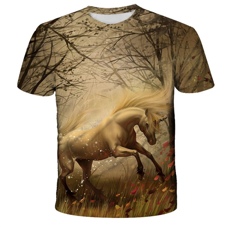 4-13y Girls Boys Dabbing Unicorn T-shirt Summer Kids Colorful Animal Horse 3d Print Clothes T Shirt Kids Baby Cool