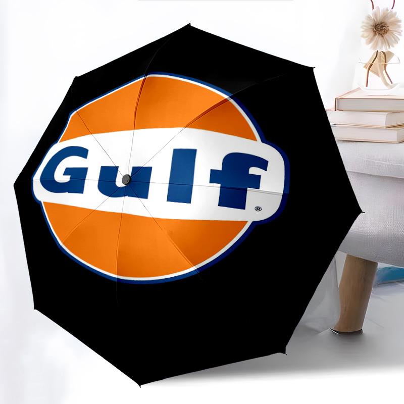 Logo Marca Gulf Ombrello pieghevole 8 stecche Parapioggia Ombrello da sole Ombrello da sole Regalo viaggio