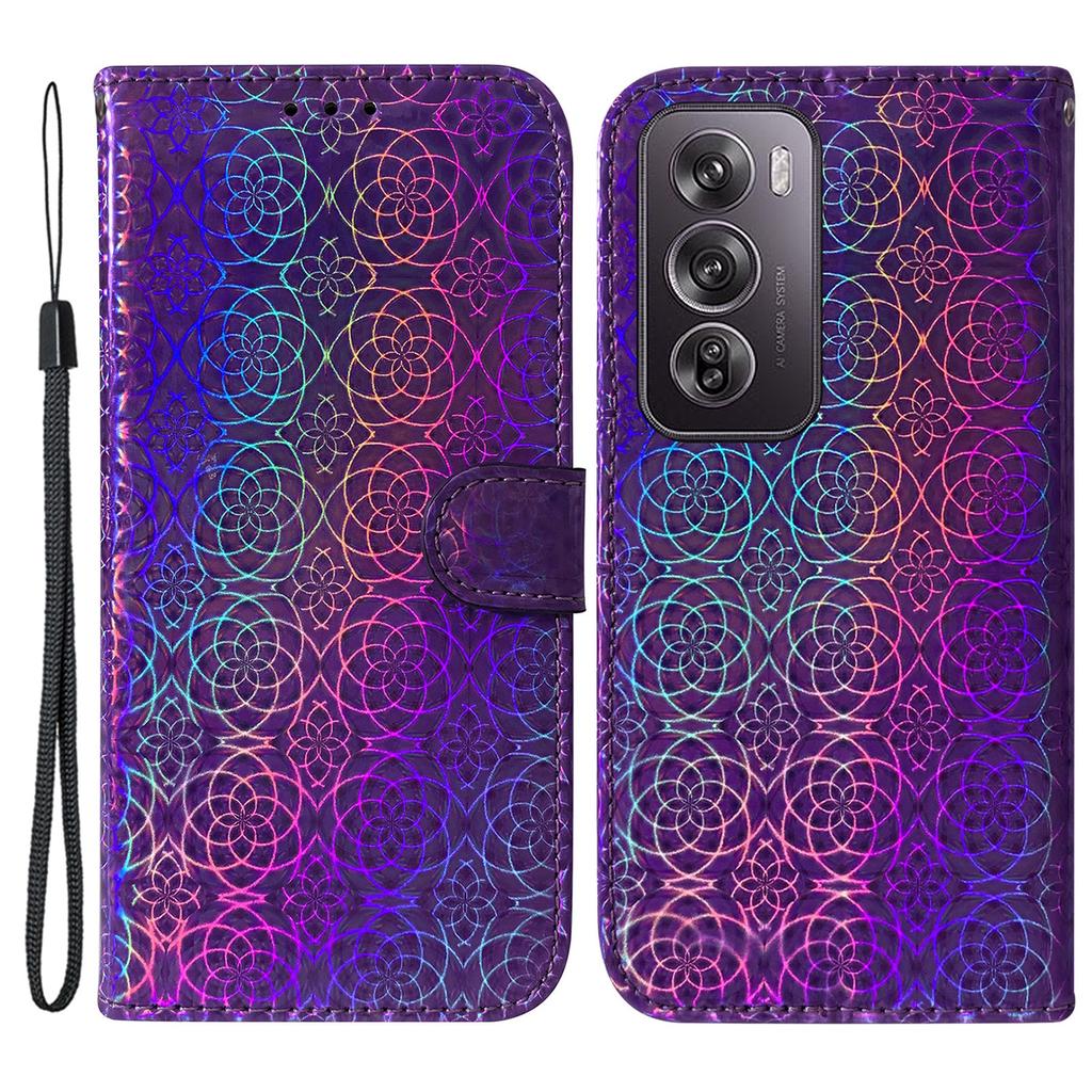 For Oppo Reno12 Pro 5G (Global) Stand Case Dazzling Flower Leather Phone Cover