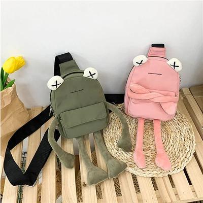 Personalidade Menina Maré Pequena Desenho Animado Sapo Fofo Casual Bolsa Mensageiro Bolsa de Peito Unissex Transversal Bolsa de Ombro
