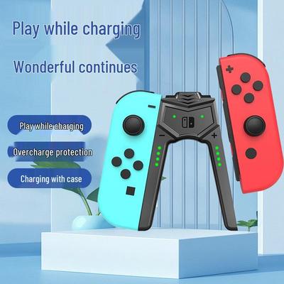 Switch OLED Joy-Con Charging Grip & Tempered Glass - Play While Charging