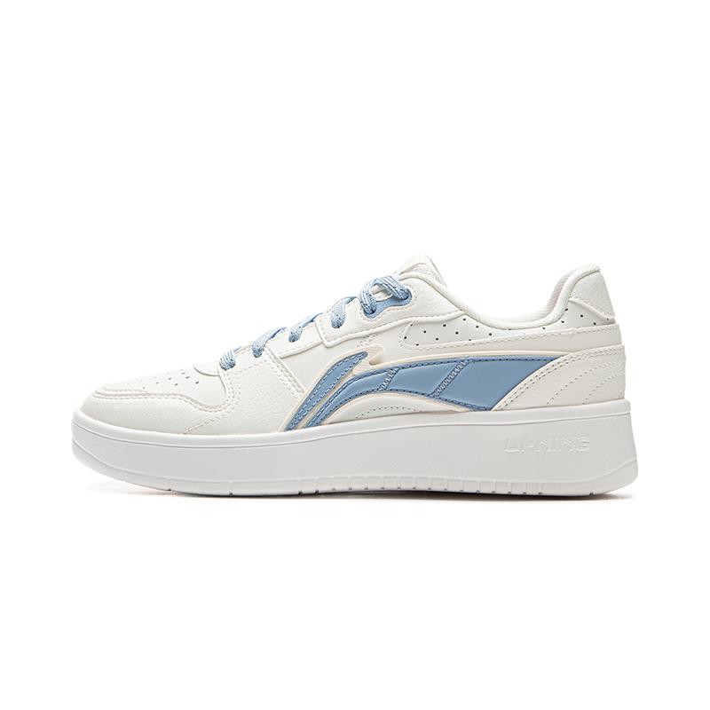 New LiNing Acer Truncatum Cushioning, Slip Resistant, And Abrasion Resistant Low Top Skateboard Shoes Women's White Blue AGCU516-4