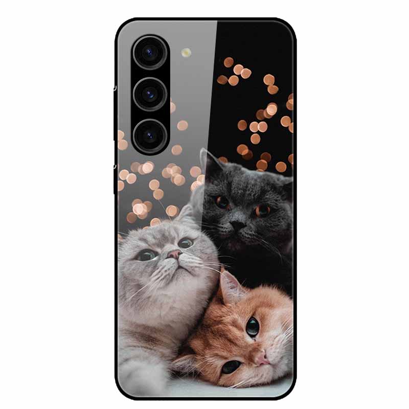 For Samsung Galaxy S25 Plus Case Tempered Glass Hard Phone Cover for Samsung S25 Ultra 5G Back Cases for GalaxyS25 S 25 S25Plus