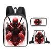 Deadpool 3pcs Student School Bag Backpack Lunch Bags Pencil Case Gifts Kids