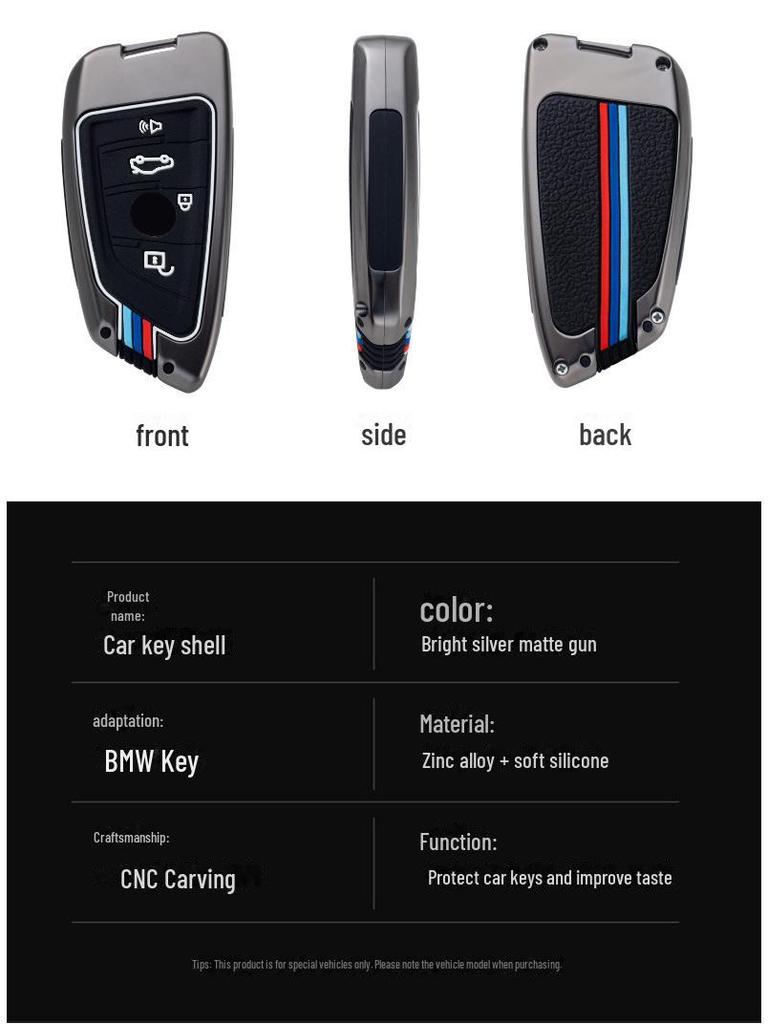 BMW 5 Series Key Cover for 530, 525, 325li - Metal Shell with Buckle