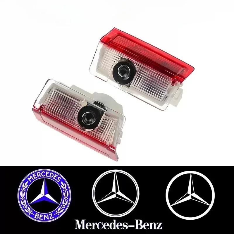 For Mercedes Benz 2Pcs Car Door Sign Welcome Light LED Projection Lamp For Mercedes Benz AMG GLC GLA GLE GLS GL W204 W176 W205 W
