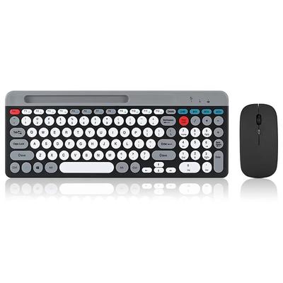 OLOEY Punk Round Keycap Rechargeable Wireless Bluetooth Keyboard Mouse Set