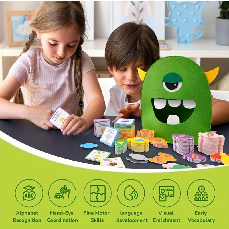 Alphabet Learning Toy The Alphabet Monster Word Letter Recognition Matching Game Montessori Preschool Toys Learning Toy for Kids