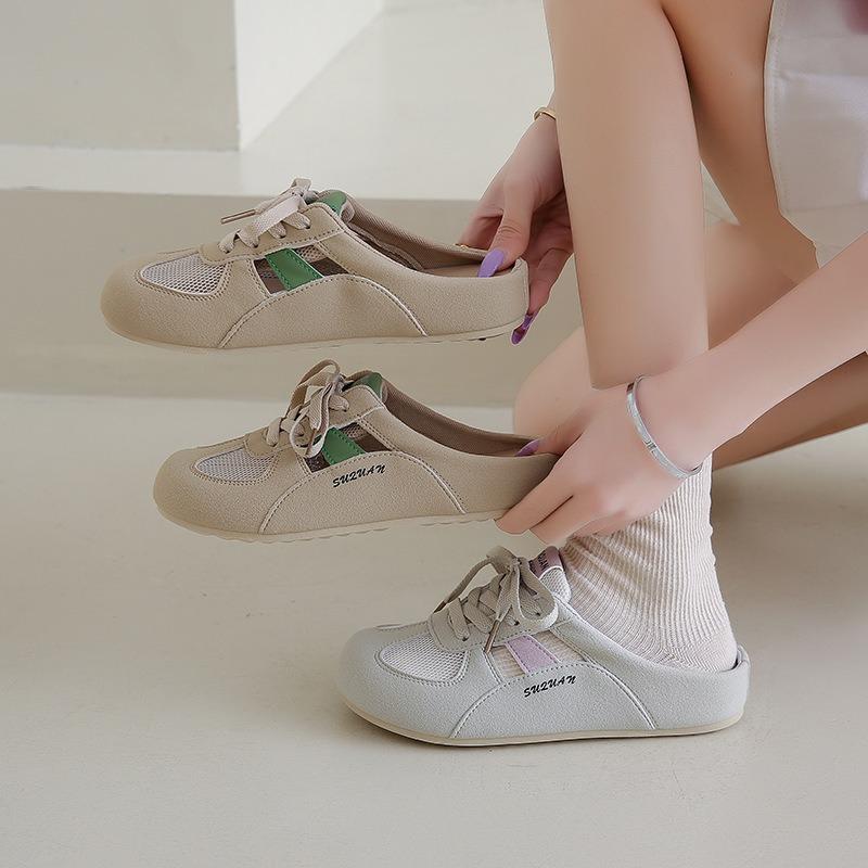 Little white shoes children's summer new Korean female students casual net versatile half slippers street shot