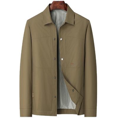 Spring and Autumn Thin Comfortable Breathable Cotton Jacket Men's Lapel Casual Jacket Men's Jacket