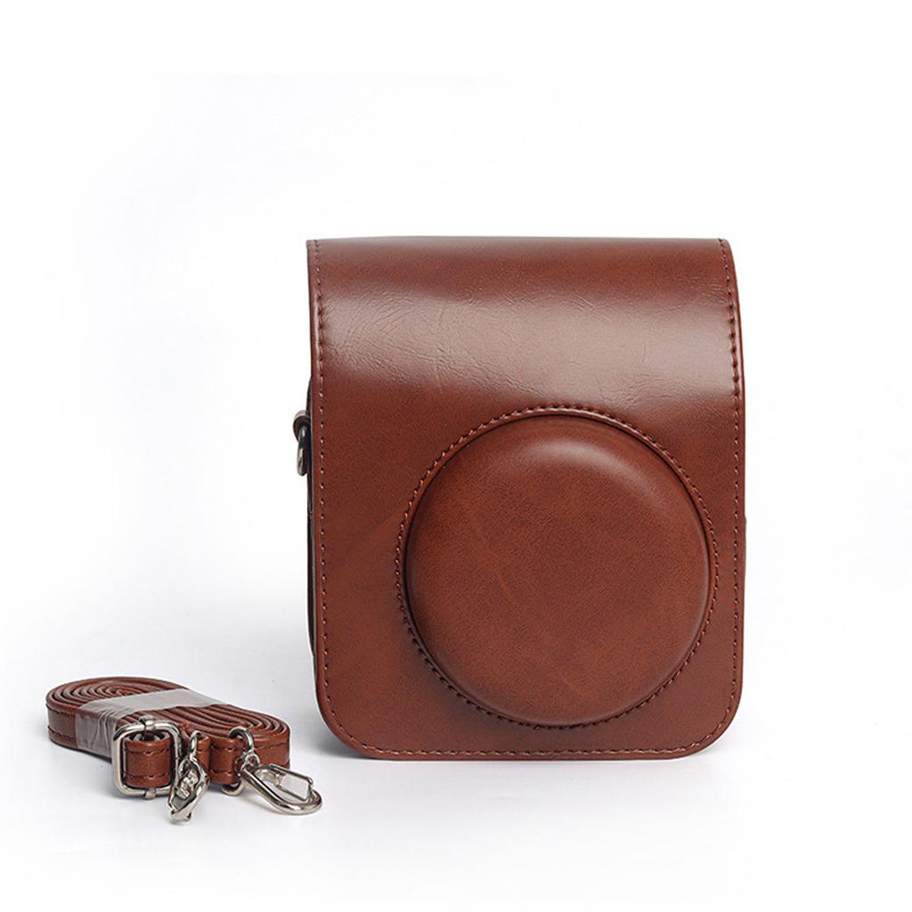 Instant Camera Case PU Leather Protective Bag Cover For Instax Mini 12 with Removable Adjustable Strap