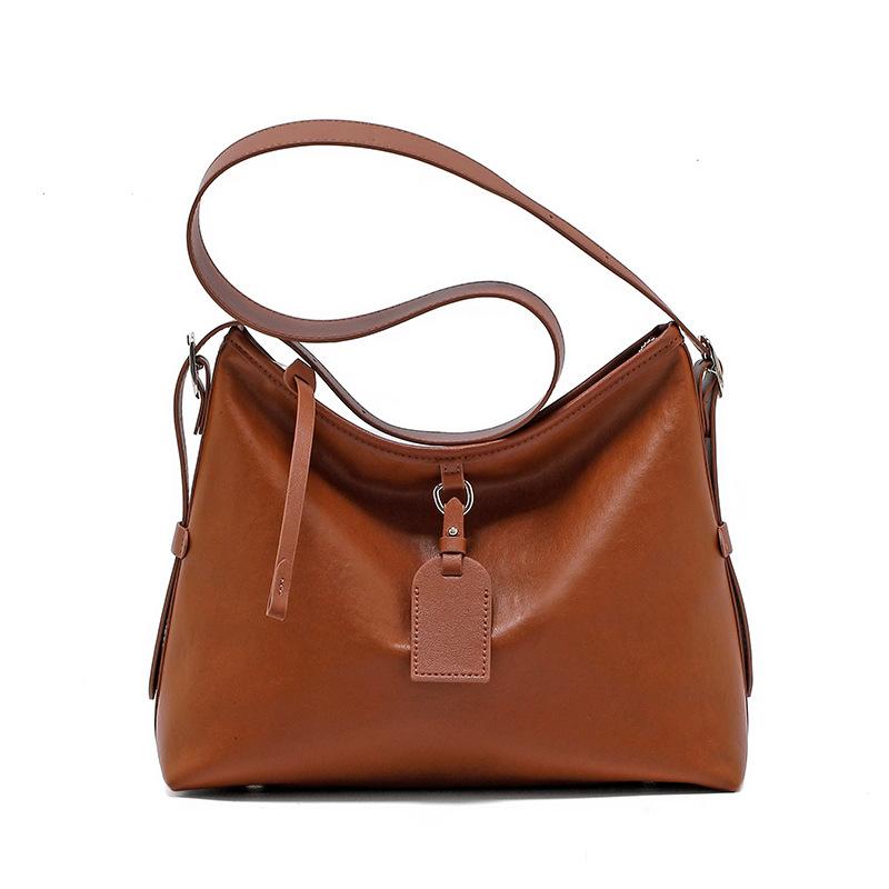 Cowhide Bag Lazy Style Tote Bag Large-capacity Genuine Leather Commuting Single-shoulder Crossbody Bag
