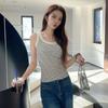 Striped Suspender Vest for Women In Summer New Sleeveless Bottoming Shirt with Korean U-neck and Knitted Top