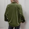 Retro Lapel Velvet Cardigan Shirt for Women - Long Sleeve, Autumn/Winter Collection 2026, European and American Style.