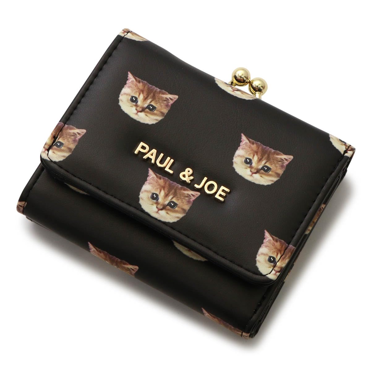 

Joe Trifold Wallet Mini Wallet Clasp Clasp Nunet Synthetic Leather All Over Pattern ACCESSOIRES Cat Cat Cute Black [Paul & Joe] [Paul & Accessories] чорний