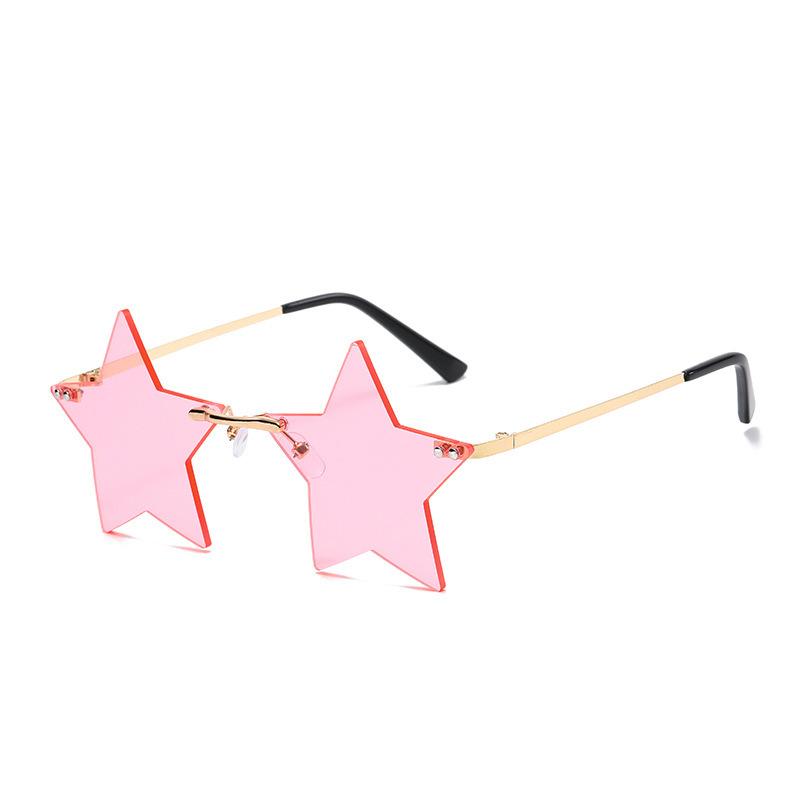 New trendy five-pointed star frameless sunglasses, European and American fashion marine sunglasses, funny sunglasses