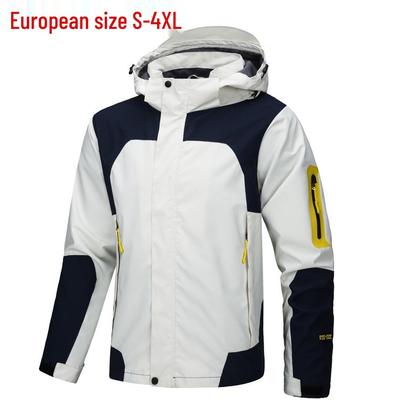 European Size Men's Waterproof Windbreaker Jacket - Lightweight, Windproof, Hooded Outdoor Coat for Climbing.
