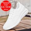 Stylish Men's Lightweight Flyknit Running Shoes with 8CM Hidden Lift, Large Sizes Available