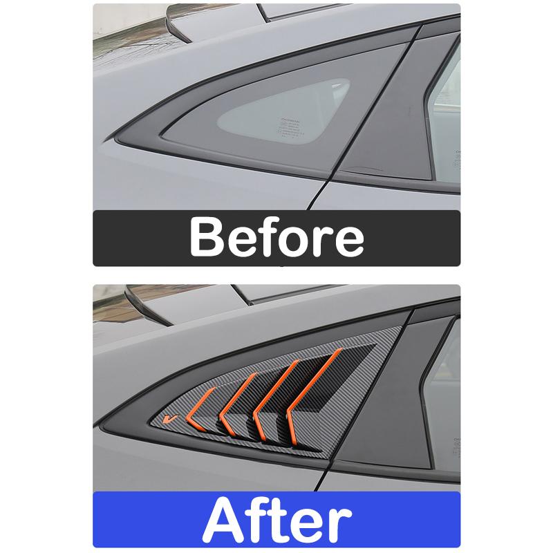 DinCh 2pcs Rear Triangular Window Decorative Shutters Louvers Spoiler Panel For Changan UNIV UNI-V -2026