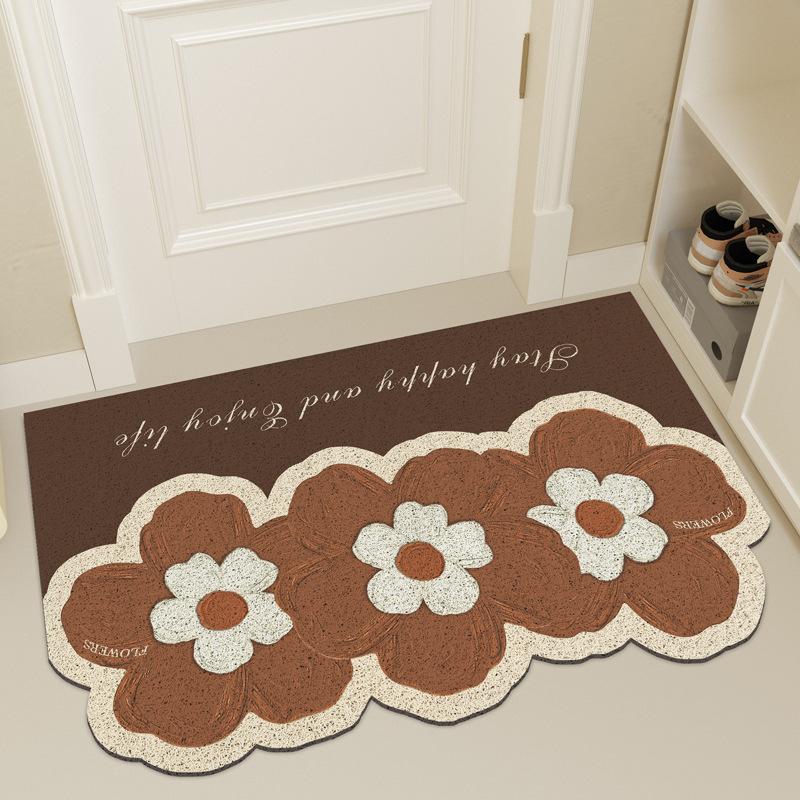 

Коврик для пола из проволоки круглой формы, устойчивый к пыли, грязи, износостойкий, режущийся, креативный ковер из ПВХ с цветным принтом в виде мультфильма для домашнего использования 40*60cm