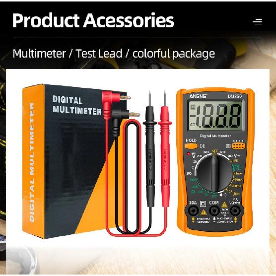 ANENG DM850 Automatic Digital Multimeter Professional Multimetro AC/DC Votage Tester 1999 Counts Ohm Ammeter Electric Tools