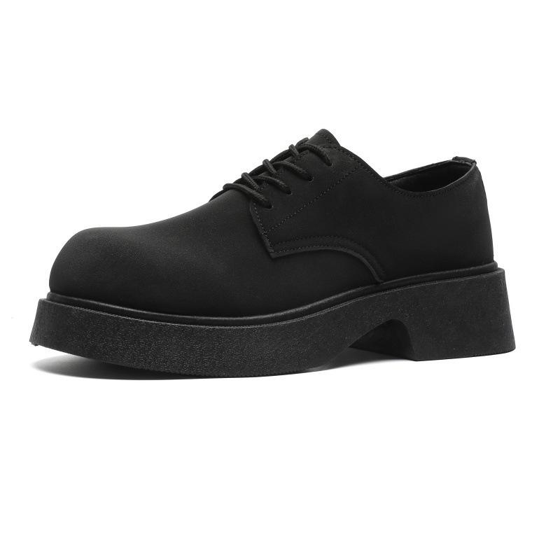 Spring and summer 2025 new leather shoes men's casual big head derby shoes matte hair stylist Japanese trendy men's shoes