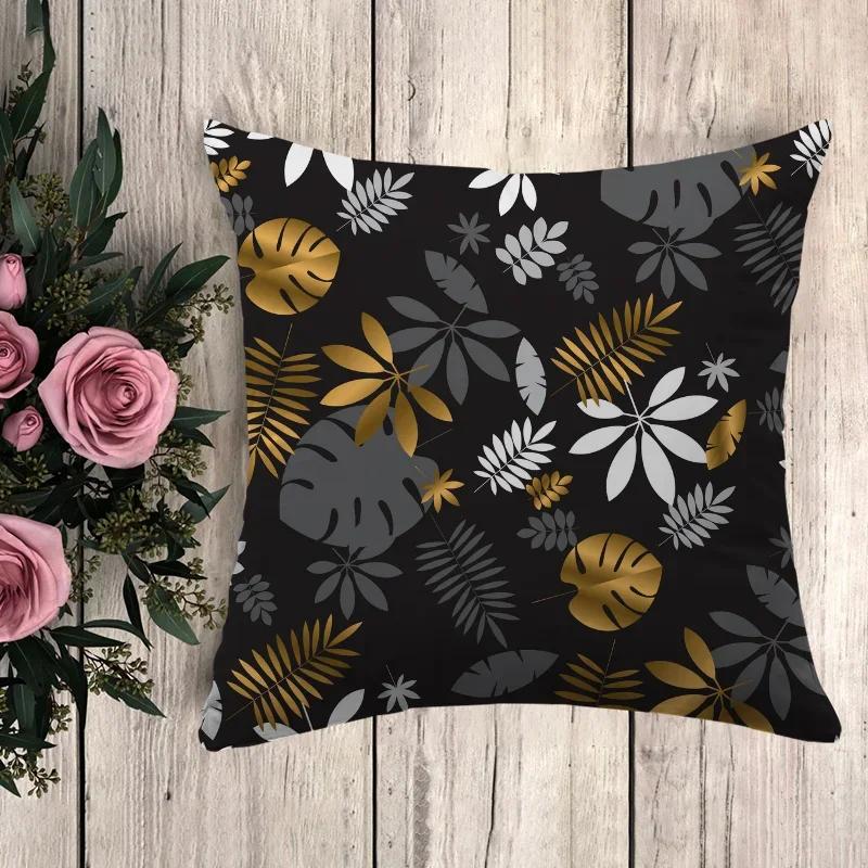 Anime Polštář Černá Zlatá Tisk Dekorační Povlaky na Polštáře Povlak na Polštář Polštáře na Pohovku Potah na Polštář x Dekorační Polštáře