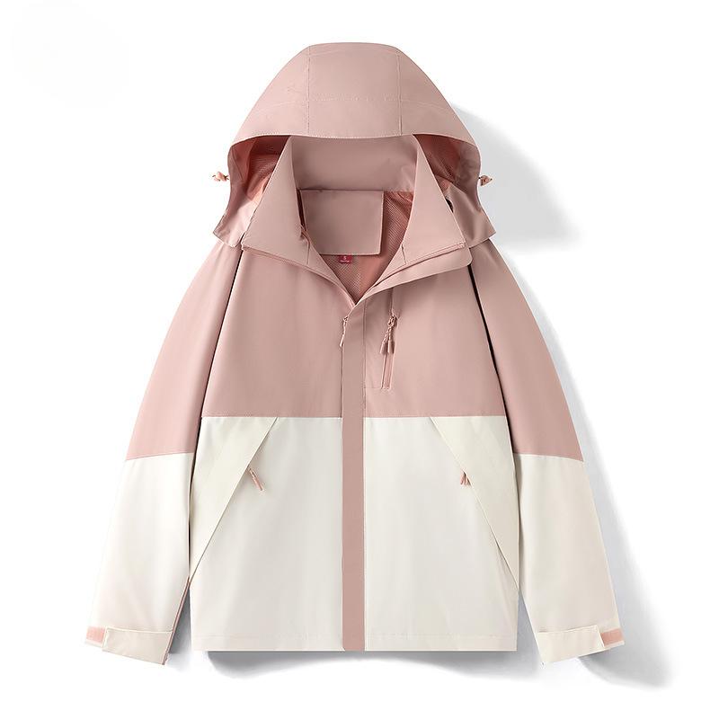 Men's Fashion Brand Spring New Jacket Thin Men's and Women's Single-layer Color-blocked Windproof and Waterproof Jacket Mountaineering Jacket