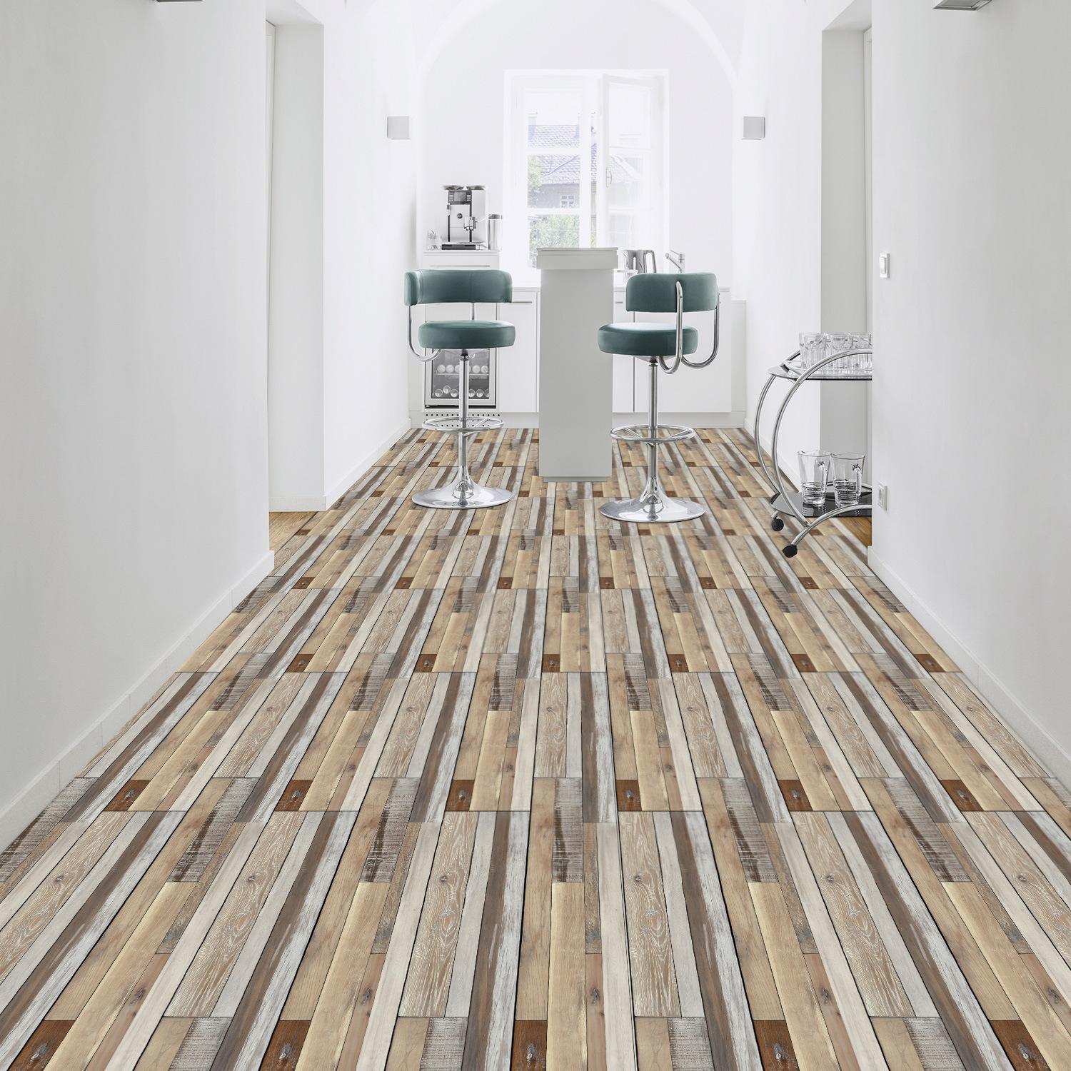 

Американская наклейка на пол с текстурой дерева, утолщенная матовая ПВХ наклейка на пол, наклейка для ремонта дома, наклейка на стену, самоклеящаяся 15 * 90cm 10 pieces (roll)