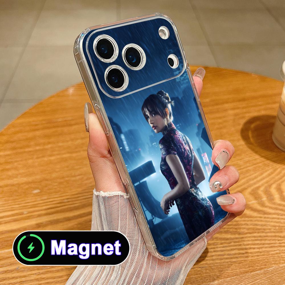 Ana de Armas Clear TPU Magsafe Mobile Phone Case for iPhone 17 16 15 14 13 12 11 Air Pro Max Plus Mini Colorful Cover