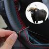PU Leather Steering Wheel Cover 37-38cm Universal DIY Braided Car Steering Wheel Protector with Needles and Thread