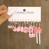 New Fashion Cute Cartoon Pink Earring Set Colorful Dopamine Acrylic Earrings for Women Girls New Trendy Jewelry Accessories Gift