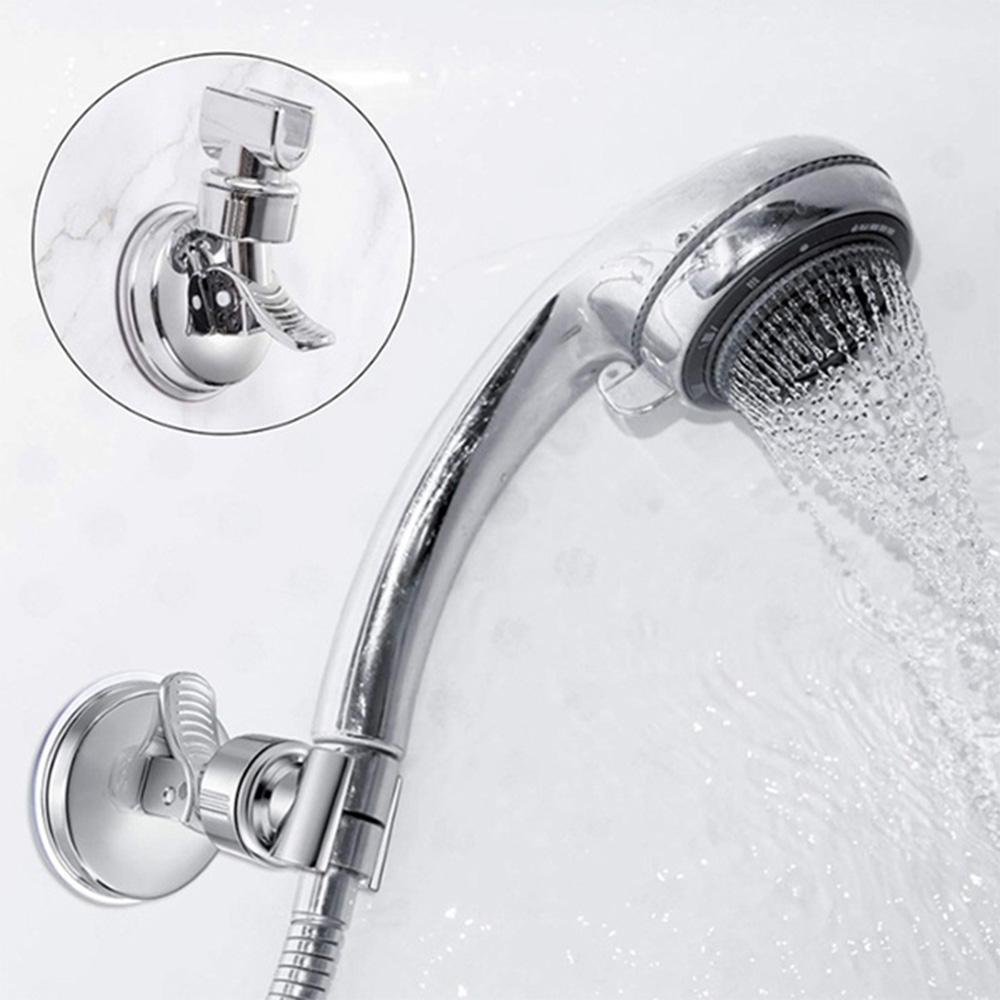Universal Hand Shower Holder Adjustable Shower Head Wall Mount Strong Vacuum Suction Cup Rotation Full Plating Bracket Bathroom