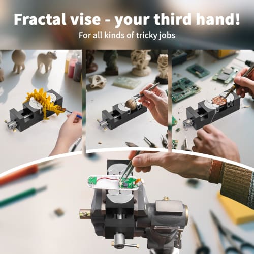 WhiteRhino Mini Vise Clamp, Smart Fractal Vise, Drill Press Vise, Bench Vise, Heavy-Duty Self-Adjusting Aerospace-Grade Aluminum Alloy & Precision CNC