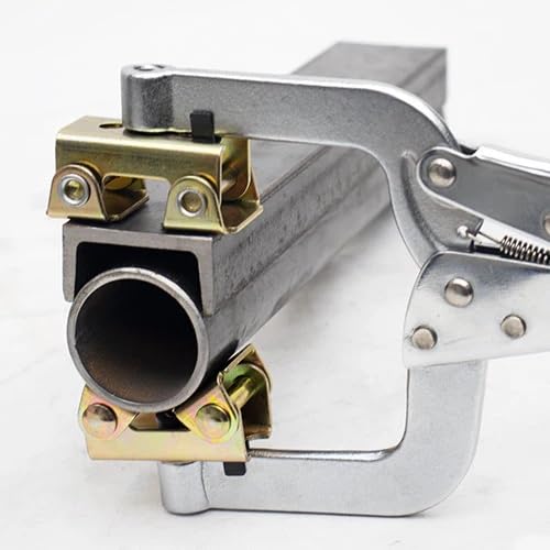 11-inch Pipe Clamp, Pipe Pliers with V-Pad, Heat-Resistant Steel, Welding Clamp with Adjustable Spindle, for Round and Square Pipes, Ideal for Butt We