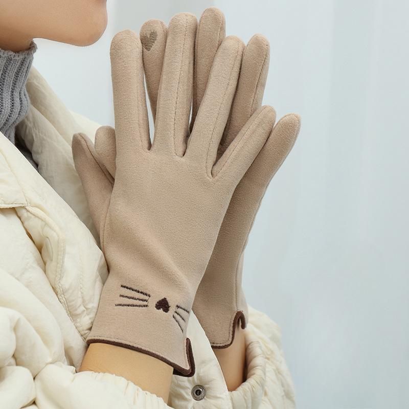 Gloves Women's Autumn and Winter Warm Windproof and Cold Cycling Driving Touch Screen Winter Gloves