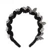 1/2Pcs High-End Sparkly Velvet Headband New Luxury Butterfly Rhinestone Headband High-Top Headpiece Hair Accessory