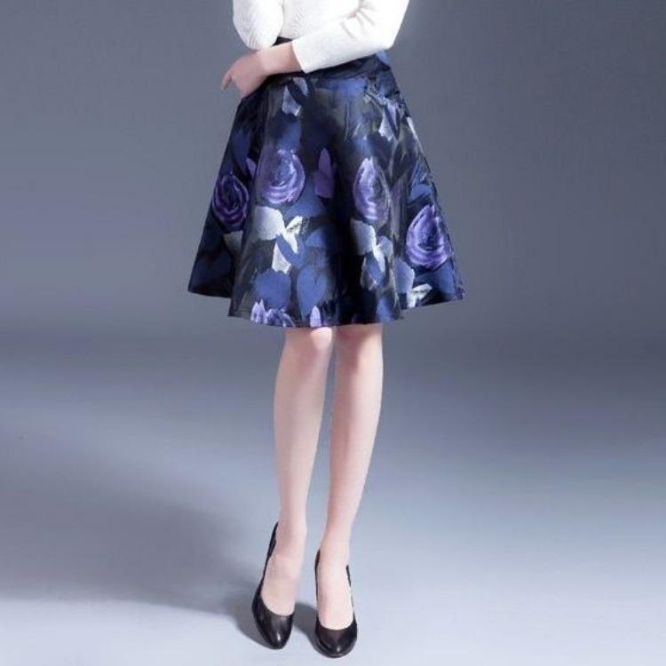 Spring Summer Floral Print Short Skirt High Waist A Line Skirt Women Fashion Casual Skirt