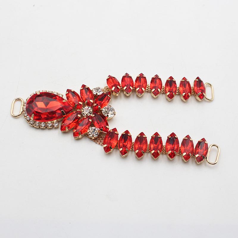 

Charm 12Color 1pcsCrystal Chain DIY Garment sewing accessories Rhinestone bikini Connectors buckle fashion Beach SlipperChain