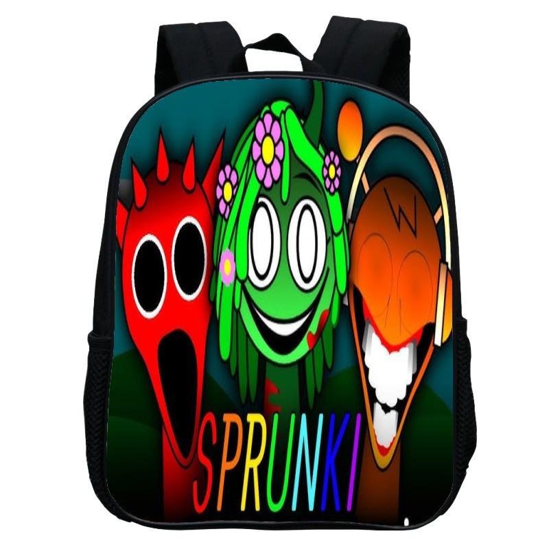 Printed Rhythm Box Kindergarten Bag, Cartoon Sprunki 12-Inch Backpack Lightweight Boys And Girls